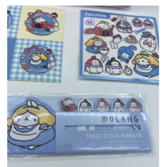 NWT Molang Alice in Wonderland Cosplay 3D Notebook & Sticker Bundle - Picture 7 of 11